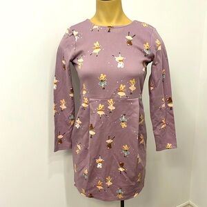 BNWT Girls Mouse Ballerina Long Sleeves Dress With Side Pockets